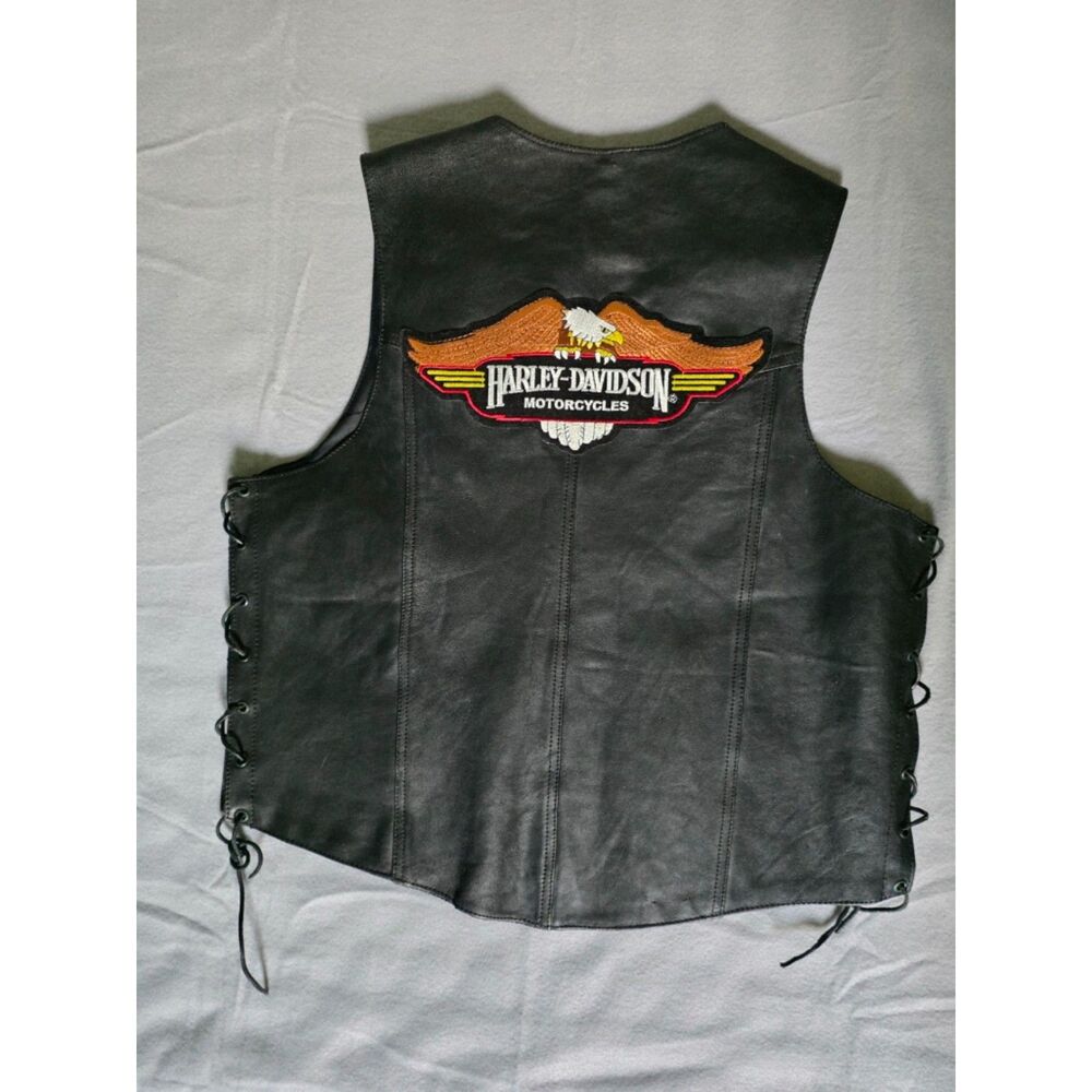Silver Bike Leather Motorcycle Vest XL Harley Davidson Patch Bikers For Christ